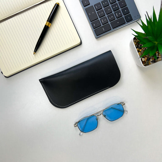 Black Leather Glasses Case - Pache Mili - Pache