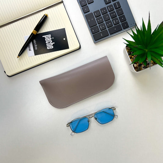 Gray Leather Glasses Case - Pache Mili - Pache