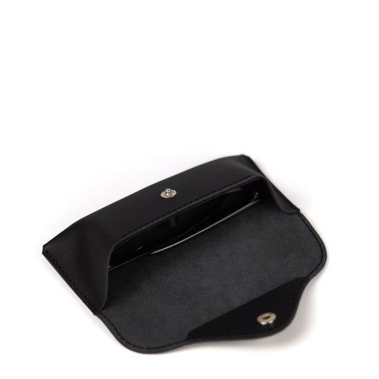 Black Leather Glasses Case with Clasp - Pache Vista - Pache