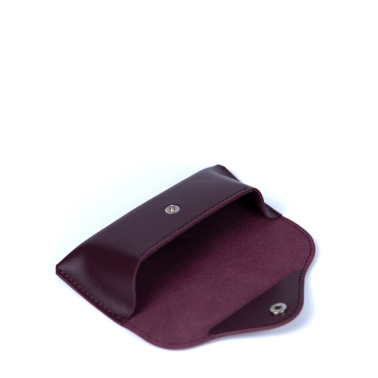 Burgundy Leather Glasses Case with Clasp - Pache Vista - Pache