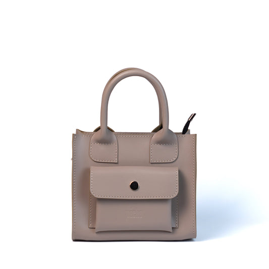 Сіра шкіряна міні-сумка-тоут для жінок - Pache Sigil