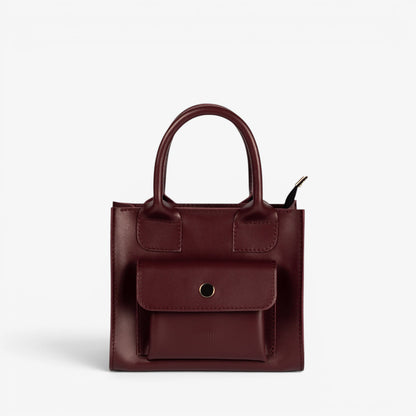 Gray Leather Mini Tote Bag for Women - Pache Sigil - Pache