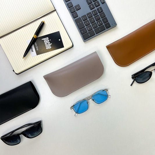 Burgundy Leather Glasses Case - Pache Mili - Pache