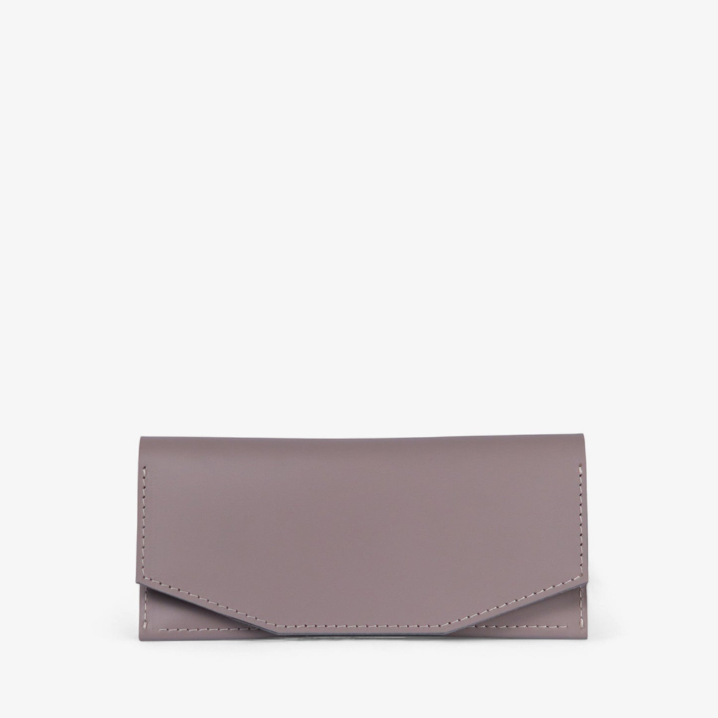 Gray handmade leather wallet for women, slim minimalist design, Beyra by Pache