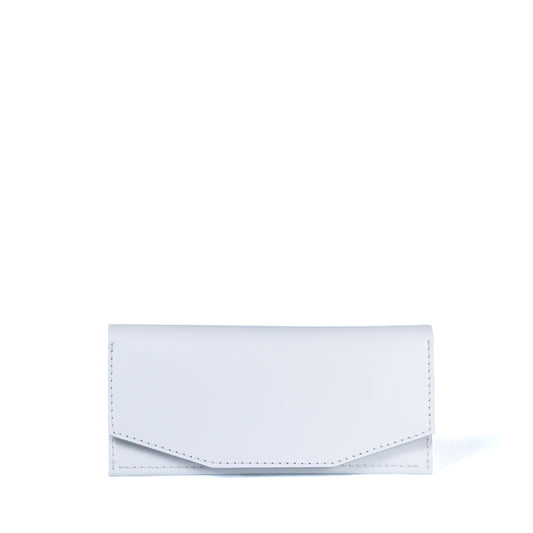 White handmade leather wallet for women, slim minimalist design, Beyra by Pache