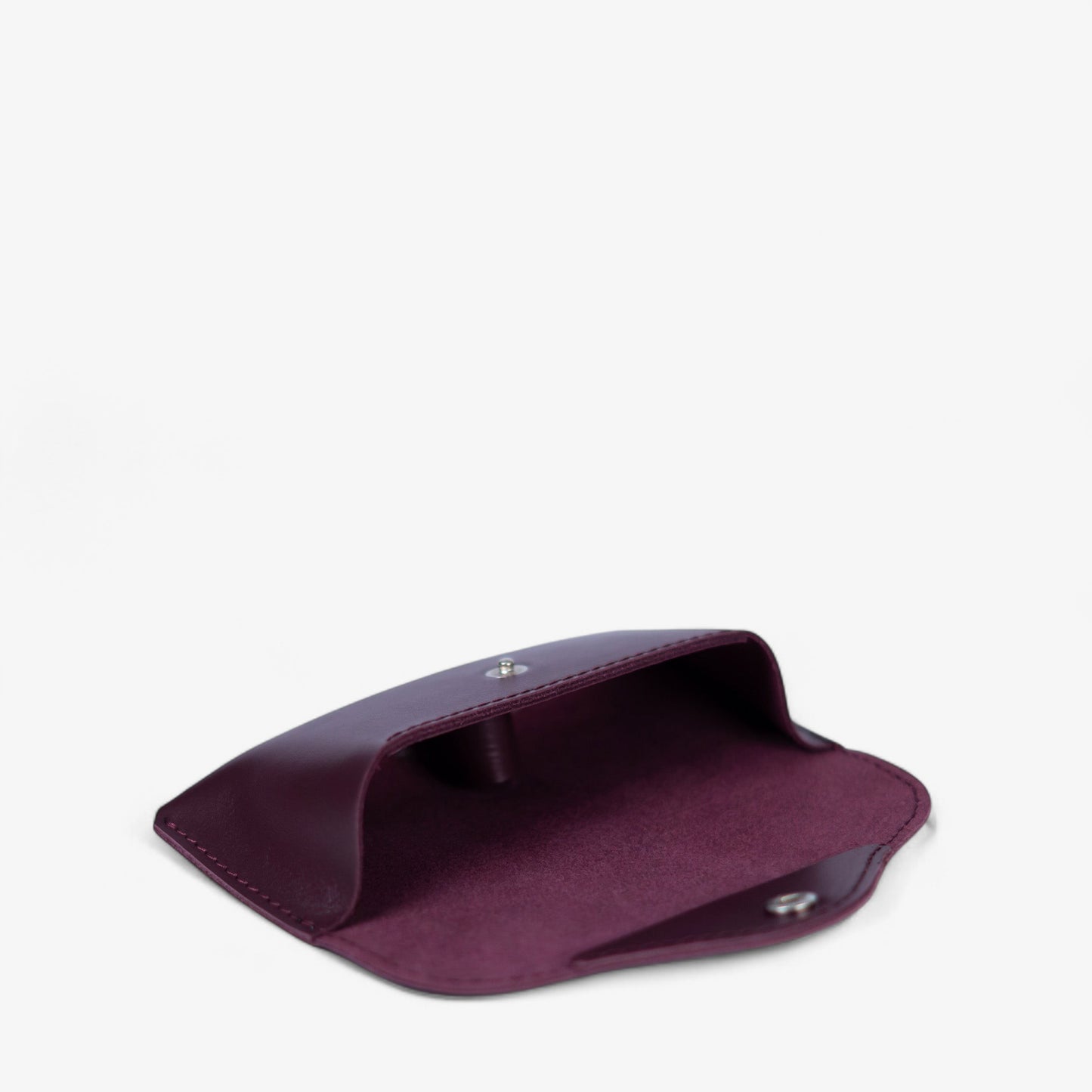 Burgundy Leather Glasses Case with Clasp - Pache Vista - Pache